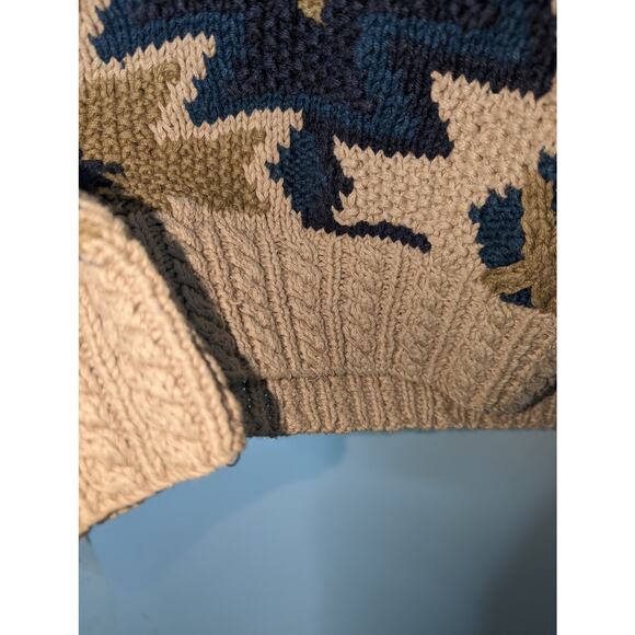 Vintage 90's Northern Isle Hand Knit Chunky Sweater Southwestern Aztec XL - Picture 6 of 8